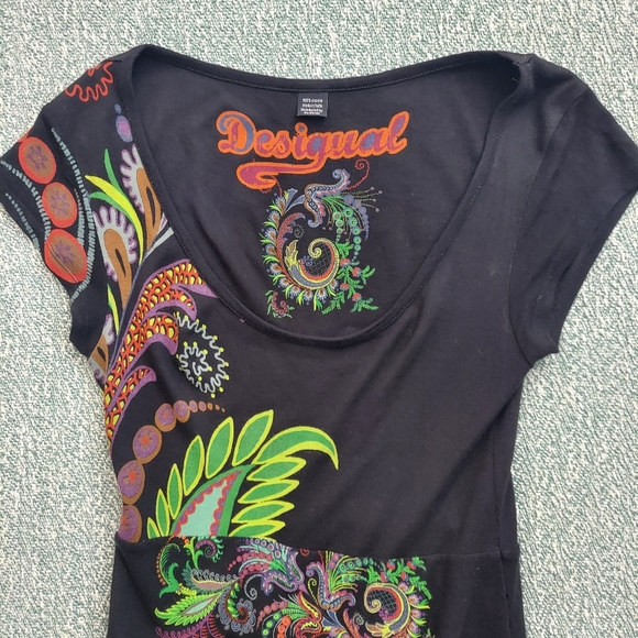 Desigual Floral Print Short Sleeve Dress - Picture 10 of 12